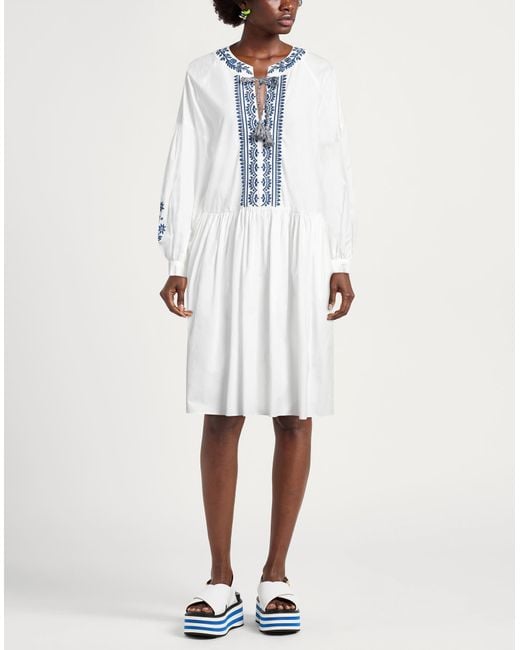 Weekend by Maxmara Blue Midi Dress Cotton, Viscose