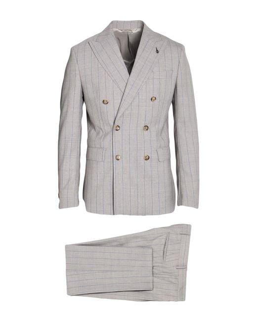 Paoloni Gray Light Suit Virgin Wool for men