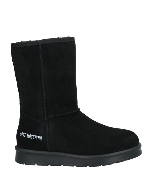 Love Moschino Black Ankle Boots Textile Fibers, Polyurethane