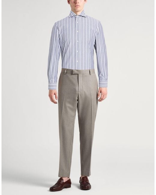 Brunello Cucinelli Blue Shirt Cotton for men