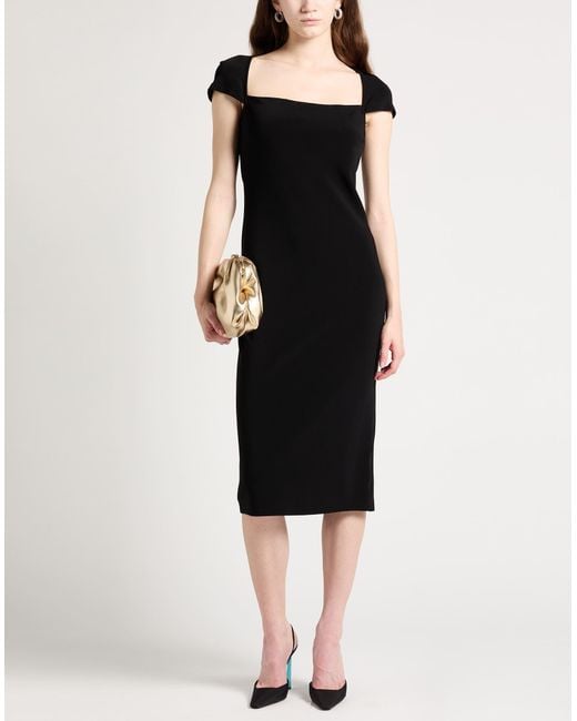 Pinko Black Midi Dress Viscose, Polyamide, Elastane