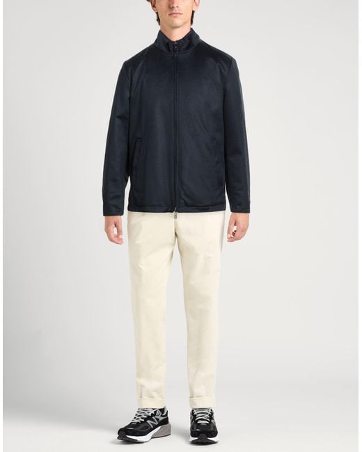 KIRED Blue Jacket Cashmere, Polyester for men