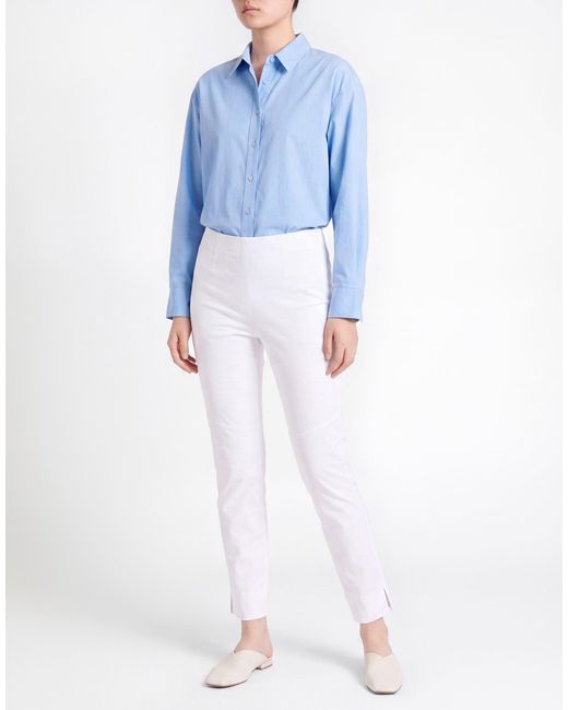 Seductive White Ivory Pants Cotton, Polyamide, Elastane