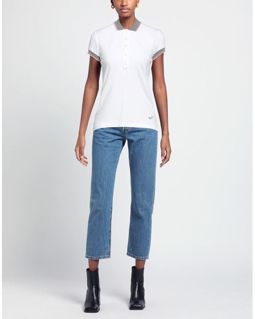 Jacob Cohen White Polo Shirt Cotton, Elastane