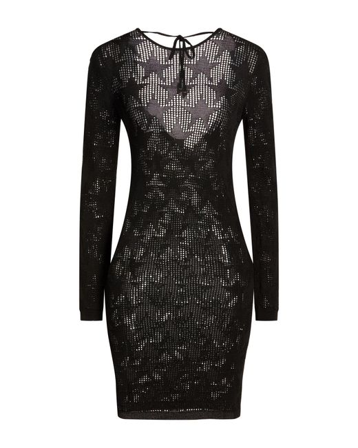 Akep Black Mini Dress Viscose, Polyamide