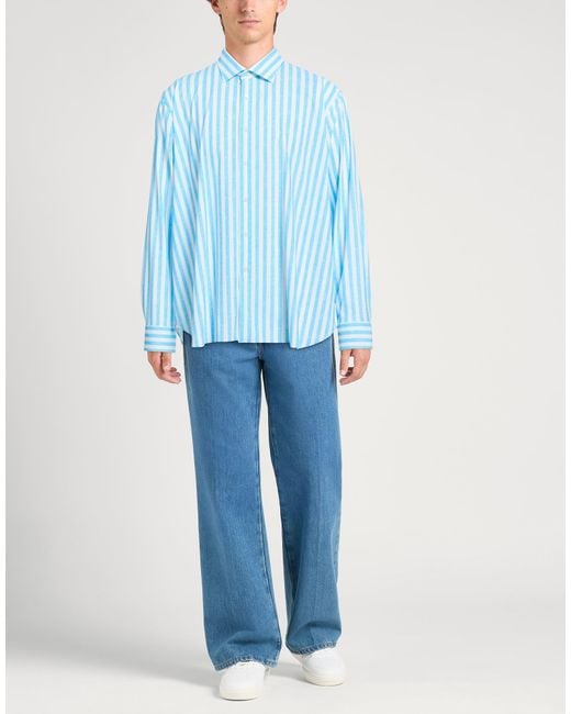 Truzzi Blue Shirt Nylon, Elastane for men