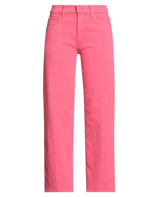 Mother Pink Jeans Cotton, Polyester, Elastane