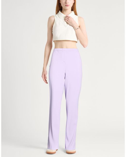 Pinko Purple Pants Polyester, Elastane