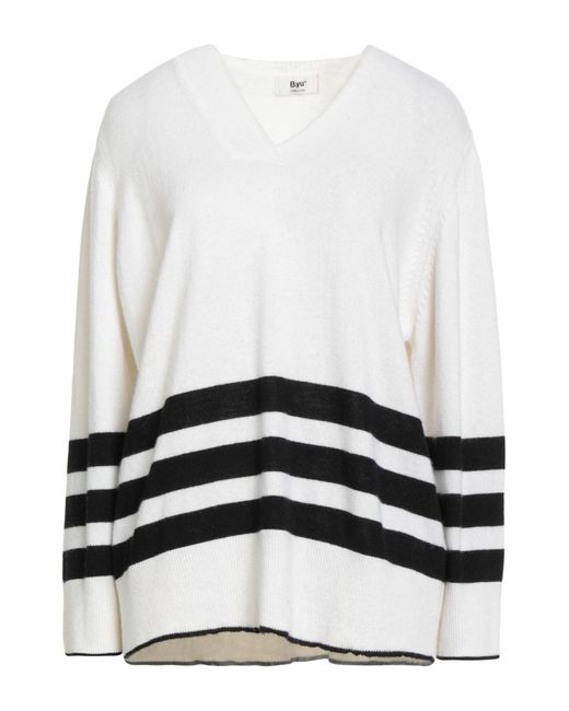 B.yu White Cream Sweater Merino Wool, Viscose, Cashmere, Polyamide