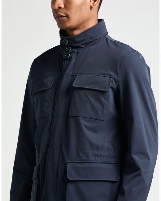 Herno Blue Jacket Polyester, Viscose for men