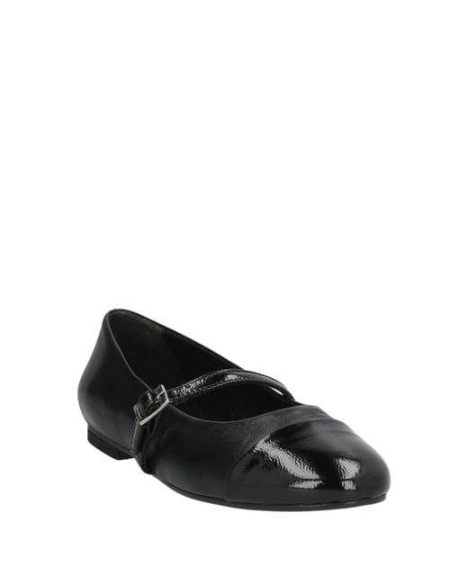 Divine Follie Black Ballet Flats Leather