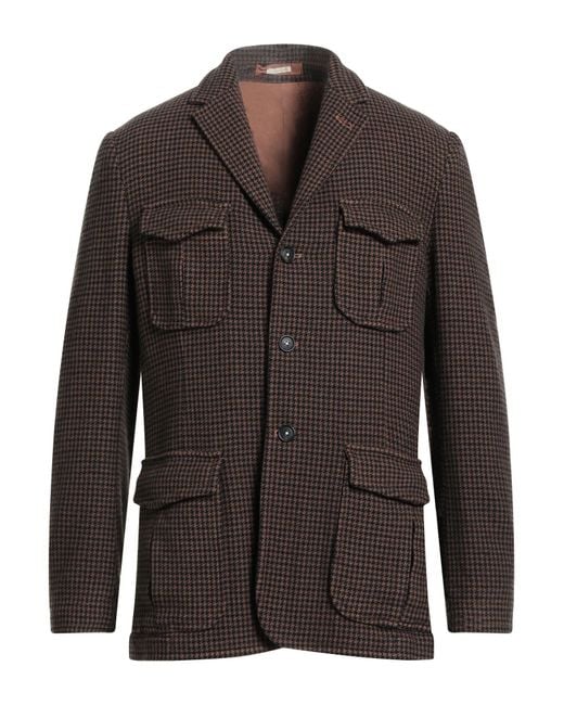 Massimo Alba Brown Blazer Wool, Cotton, Polyamide for men