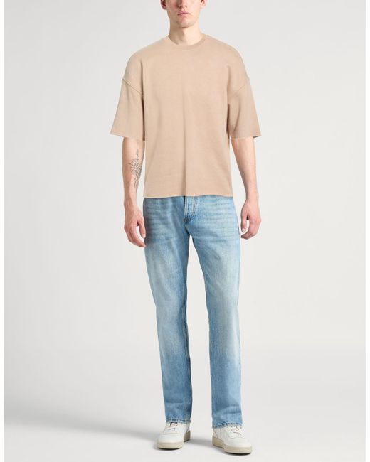 Roberto Collina Natural Sweatshirt Cotton, Nylon, Elastane for men