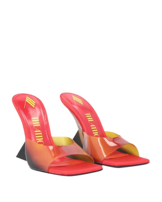 The Attico Pink Mustard Sandals Leather, Textile Fibers
