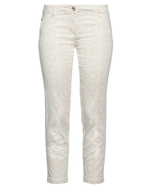 Jacob Cohen White Ivory Pants Cotton, Elastane
