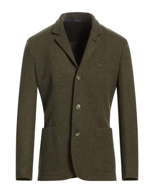 Fedeli Green Blazer Cashmere for men
