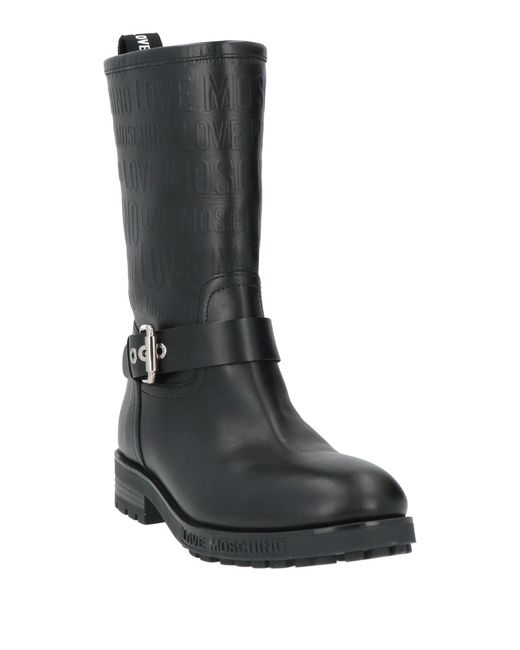 Love Moschino Black Ankle Boots Leather