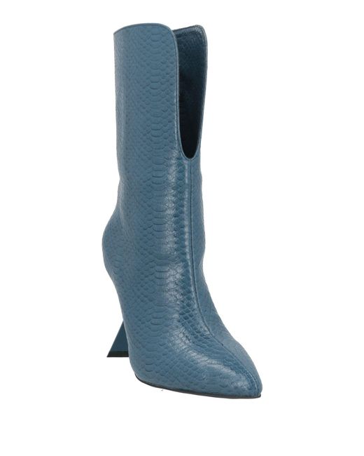 Twenty Four Haitch Blue Pastel Ankle Boots Leather