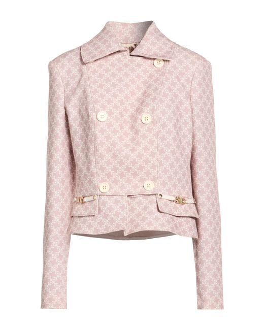 Elisabetta Franchi Pink Antique Rose Jacket Polyester, Elastane