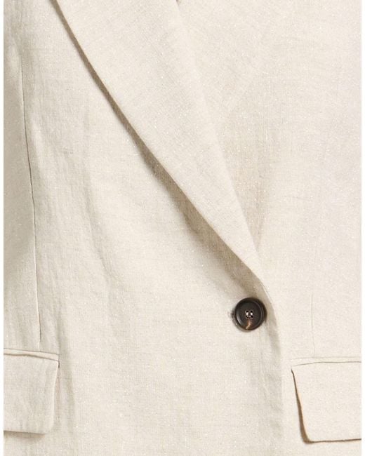 Brunello Cucinelli Natural Blazer Linen, Polyester, Polyamide