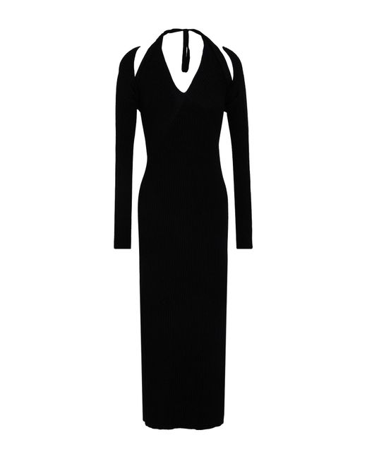 Akep Black Midi Dress Viscose, Polyester, Polyamide