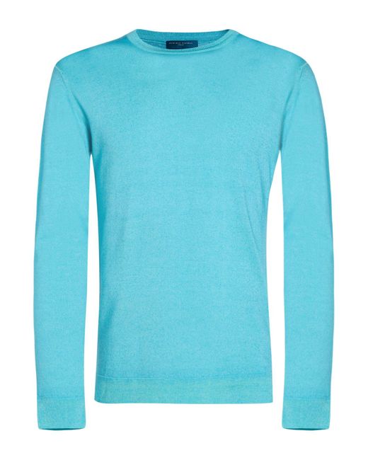 Daniele Fiesoli Blue Sweater Merino Wool for men