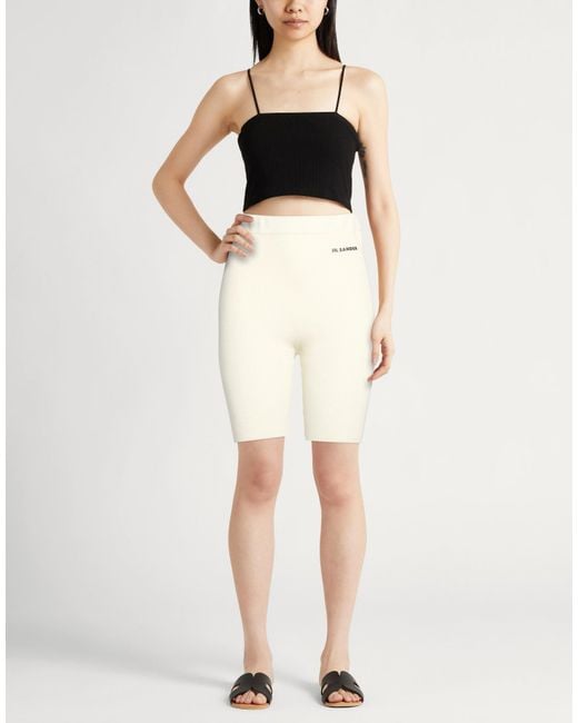 Jil Sander Natural Ivory Shorts & Bermuda Shorts Cotton