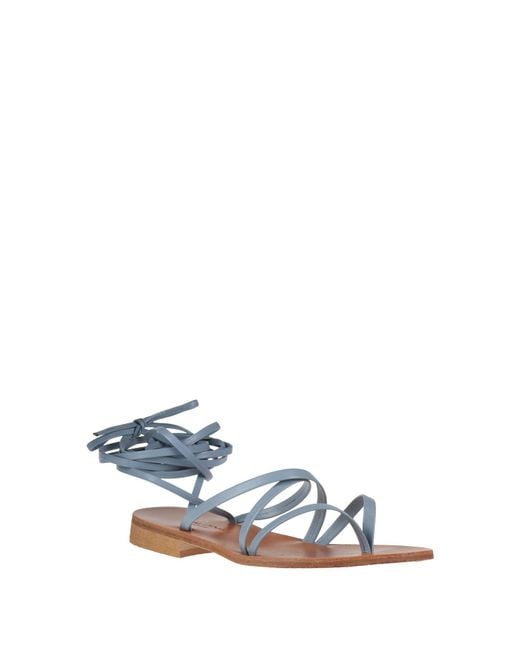 Baldinini Blue Thong Sandal Leather