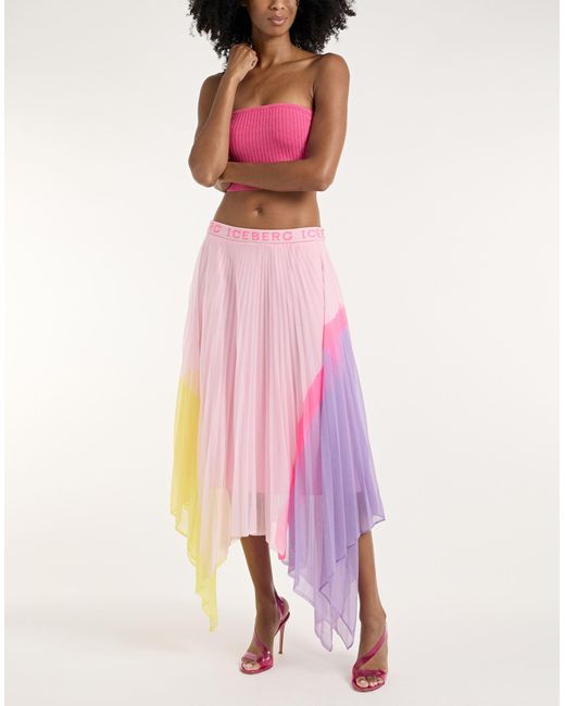 Iceberg Pink Midi Skirt Polyamide, Polyester