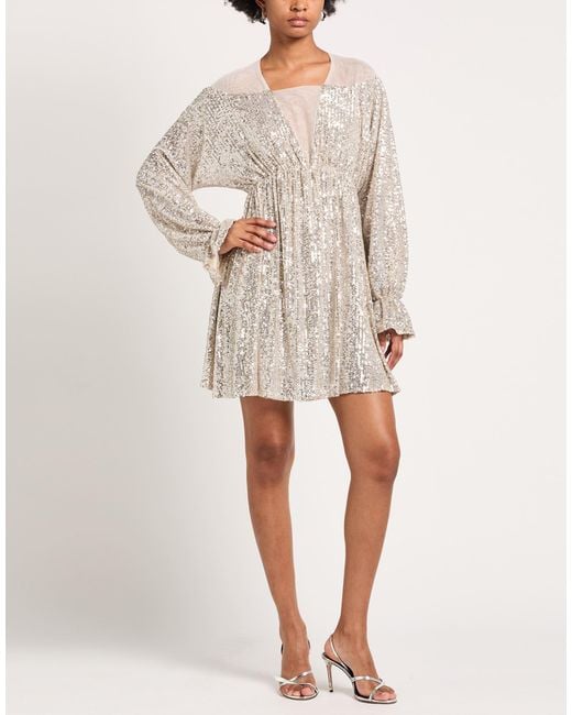 Relish White Ivory Mini Dress Polyester, Elastane