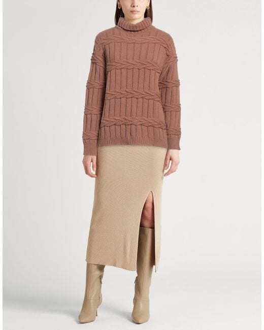 Moorer Brown Turtleneck Virgin Wool, Cashmere