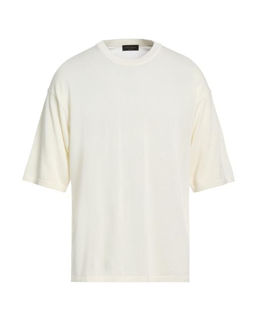 Roberto Collina White Cream Sweater Cotton for men