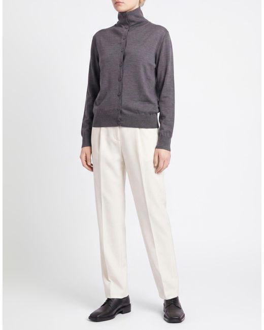 Jil Sander Gray Charcoal Cardigan Wool