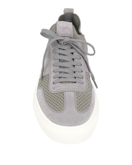 Tod's Gray Sneakers Leather, Textile Fibers for men