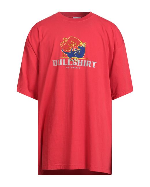 Vetements Red T-Shirt for men