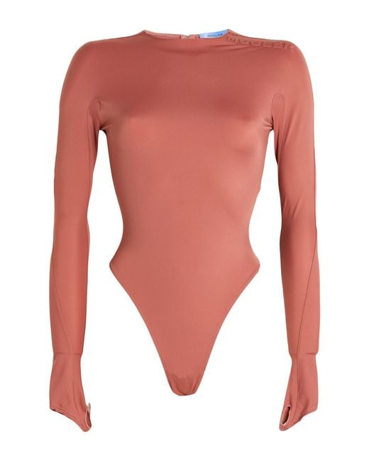 Mugler Red Bodysuit Polyamide, Elastane