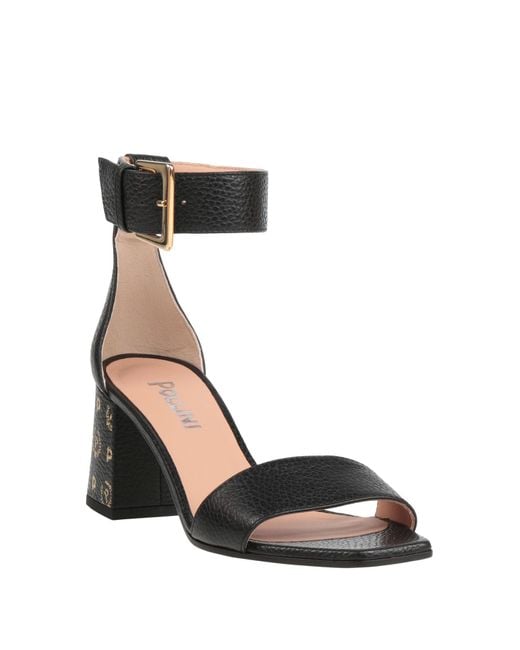 Pollini Black Sandals Calfskin