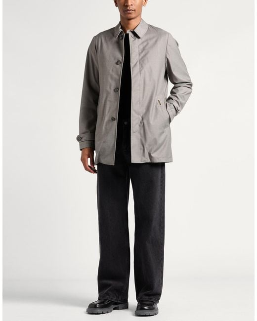 Moorer Gray Overcoat & Trench Coat for men