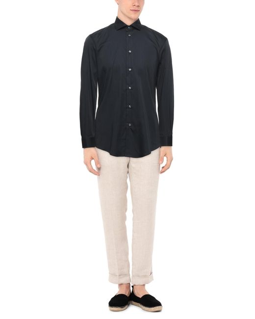 Brian Dales Blue Shirt Cotton, Polyamide, Elastane for men