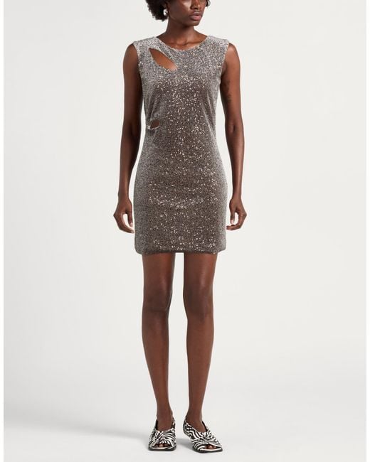 ViCOLO Brown Mini Dress Polyester, Elastane