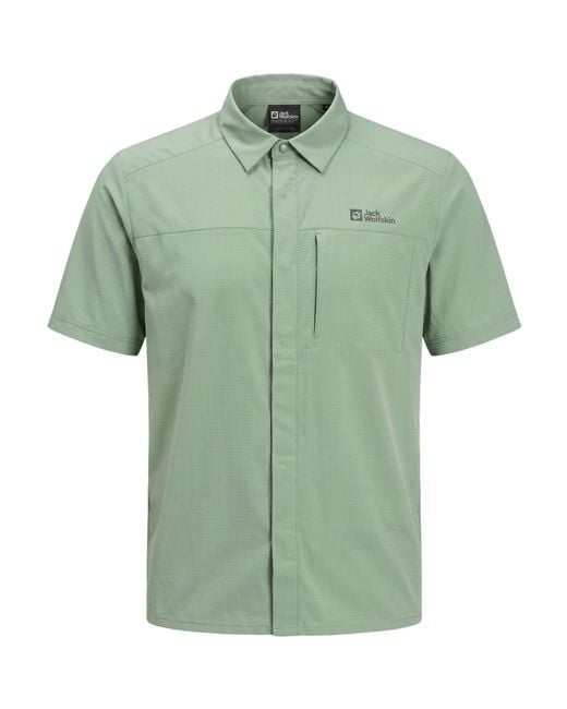 Jack Wolfskin Green Shirt Polyamide, Elastane for men
