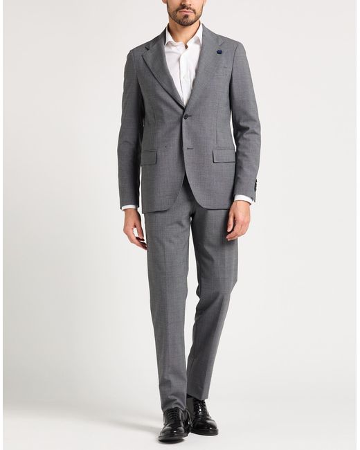Lardini Gray Suit Wool, Polyester, Elastane for men