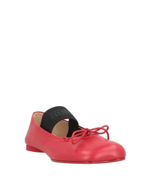 MM6 by Maison Martin Margiela Red Ballet Flats