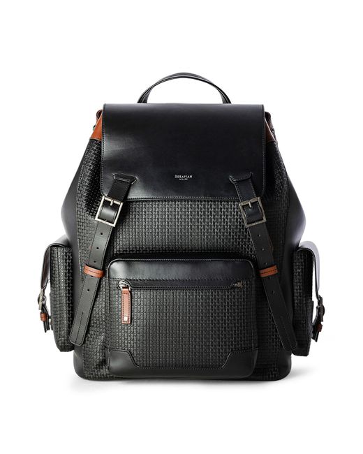 Serapian Black Backpack Leather for men