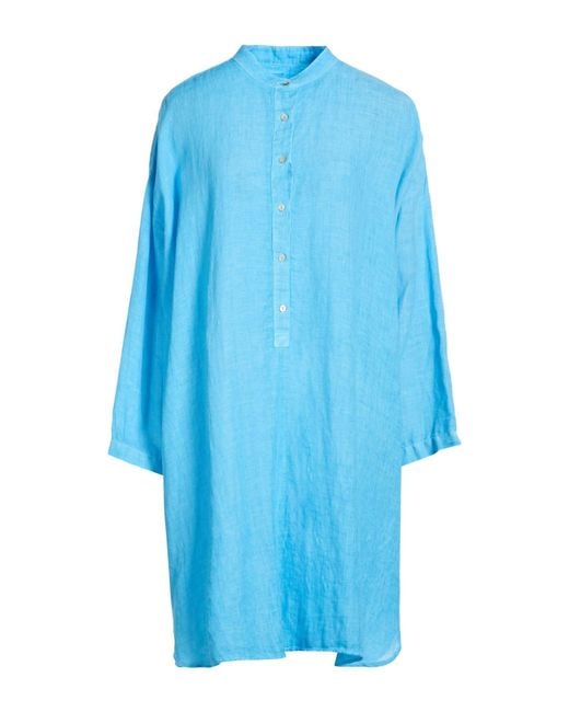 120% Lino Blue Mini Dress