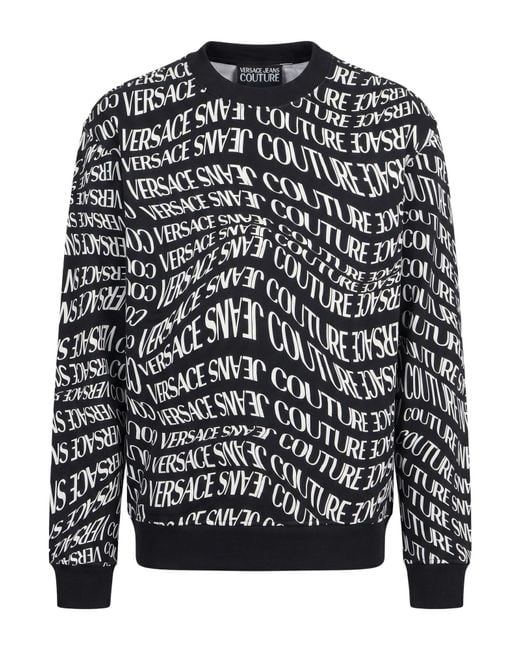 Versace Jeans Couture Black Sweatshirt Cotton, Elastane for men