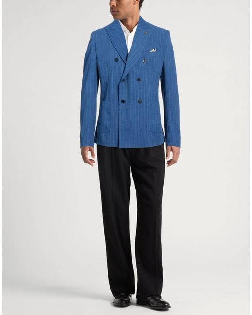 Bob Blue Blazer Polyester, Viscose, Elastane for men