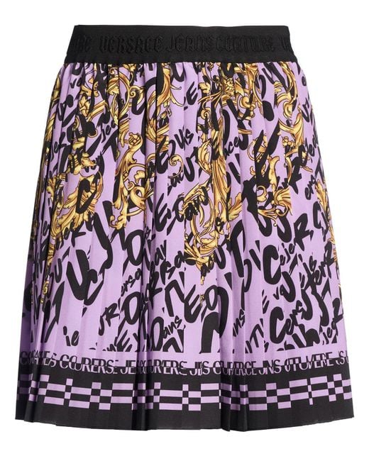 Versace Jeans Couture Purple Mini Skirt Polyester