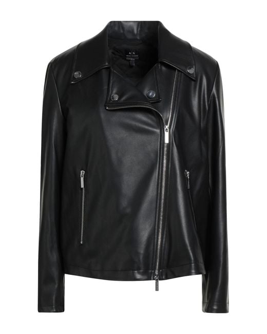 ARMANI EXCHANGE Black Jacket Polyester, Polyurethane