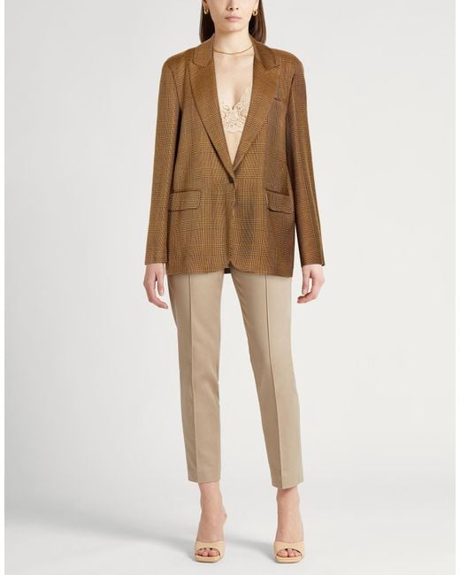 Forte_forte Brown Camel Blazer Viscose, Wool